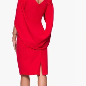 Betsy & Adam Red Ruched Cowl Neck Dress NWOT